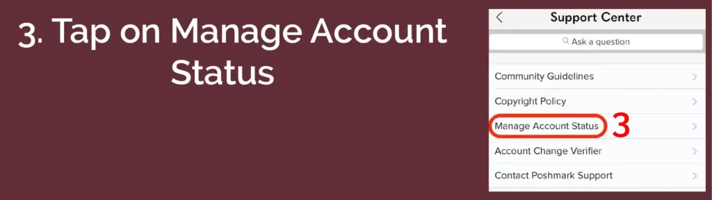 How To Delete Poshmark Account Permanently Tap On Manage Account Status Delete Poshmark Account Permanently