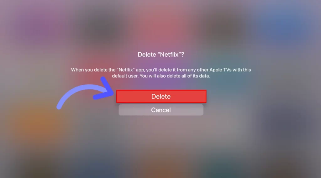 Confirm the deletion process