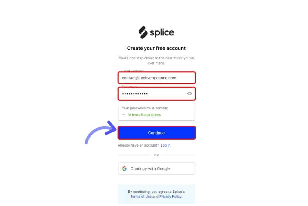 Splice Free Trial using Focusrite | 2023 New Method Enter your email address and password and then click on the Continue button