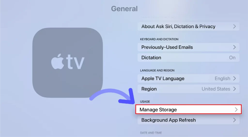 Select the Manage Storage option