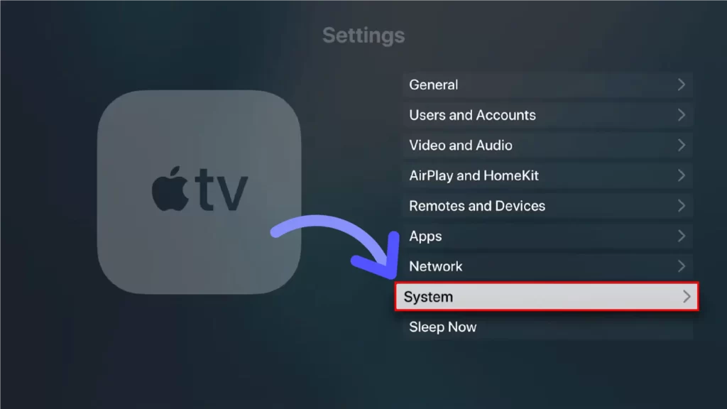 select the System option