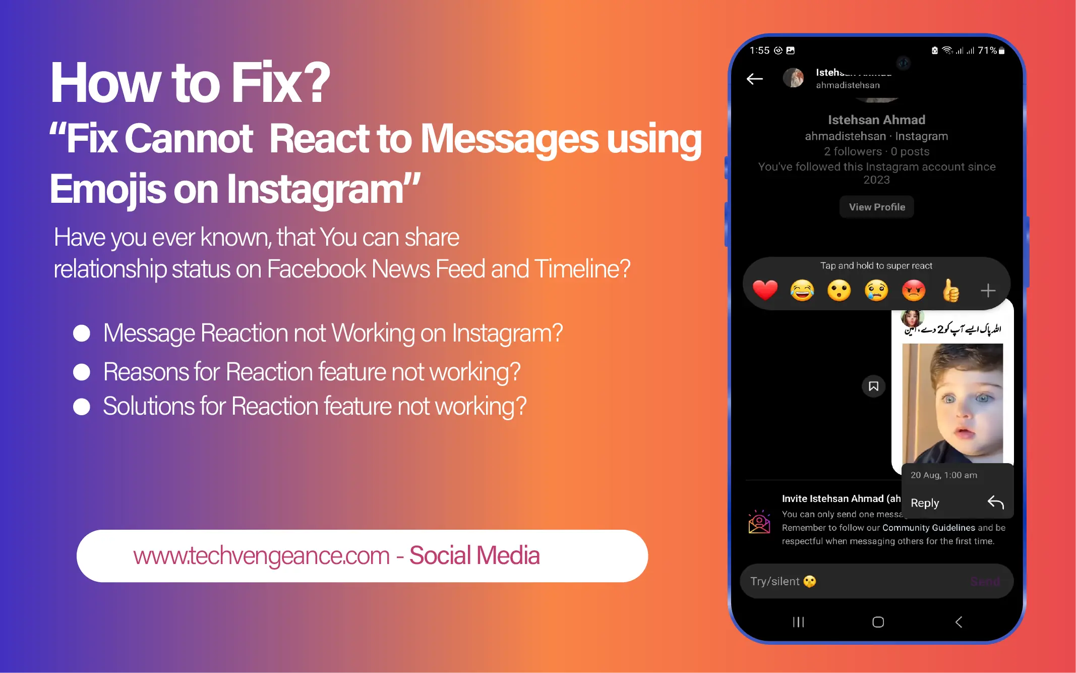 Fix Cannot React to Instagram Messages by Using Emojis
