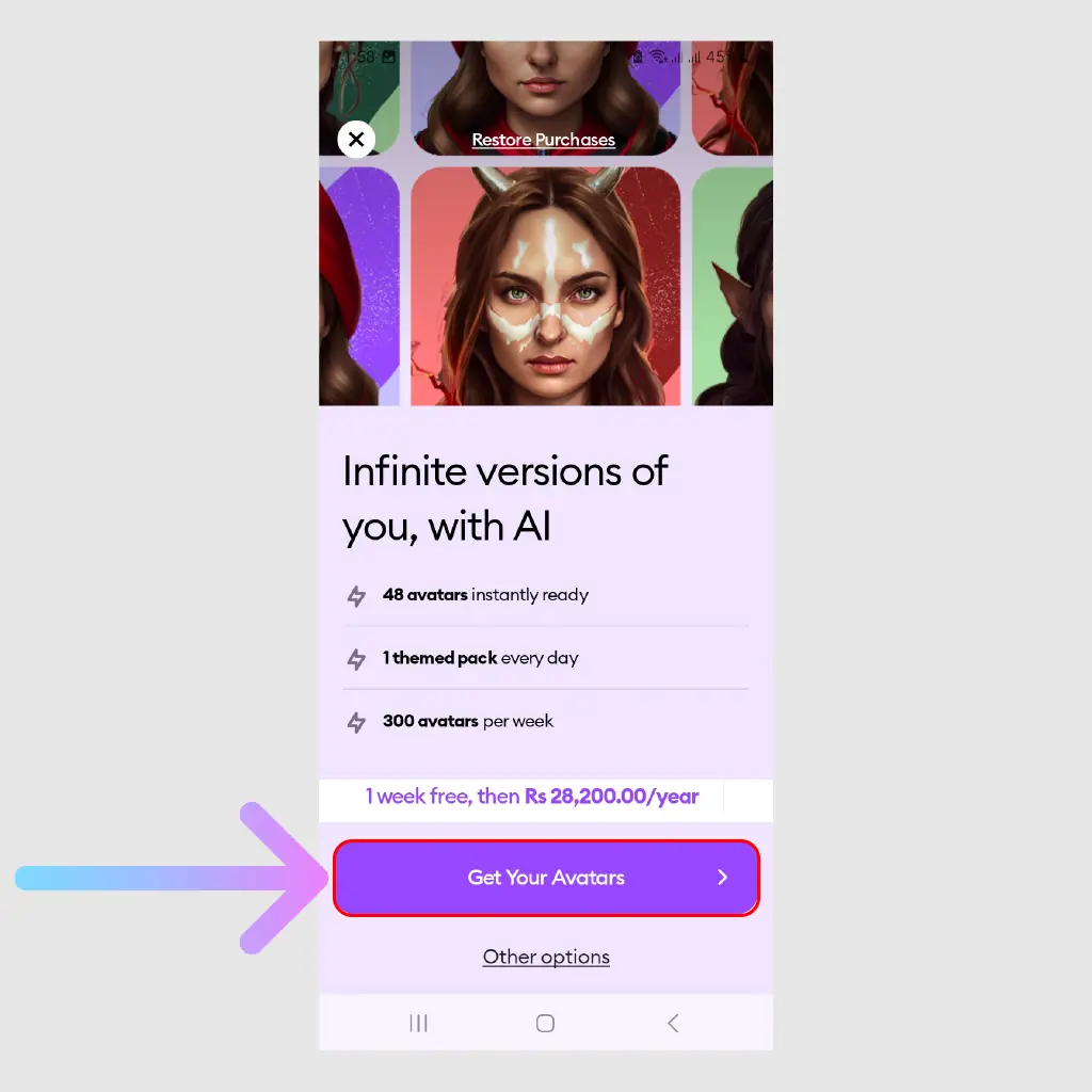 Finally click on Get Your Avatars button to start your Dawn AI Avatar Free Trial