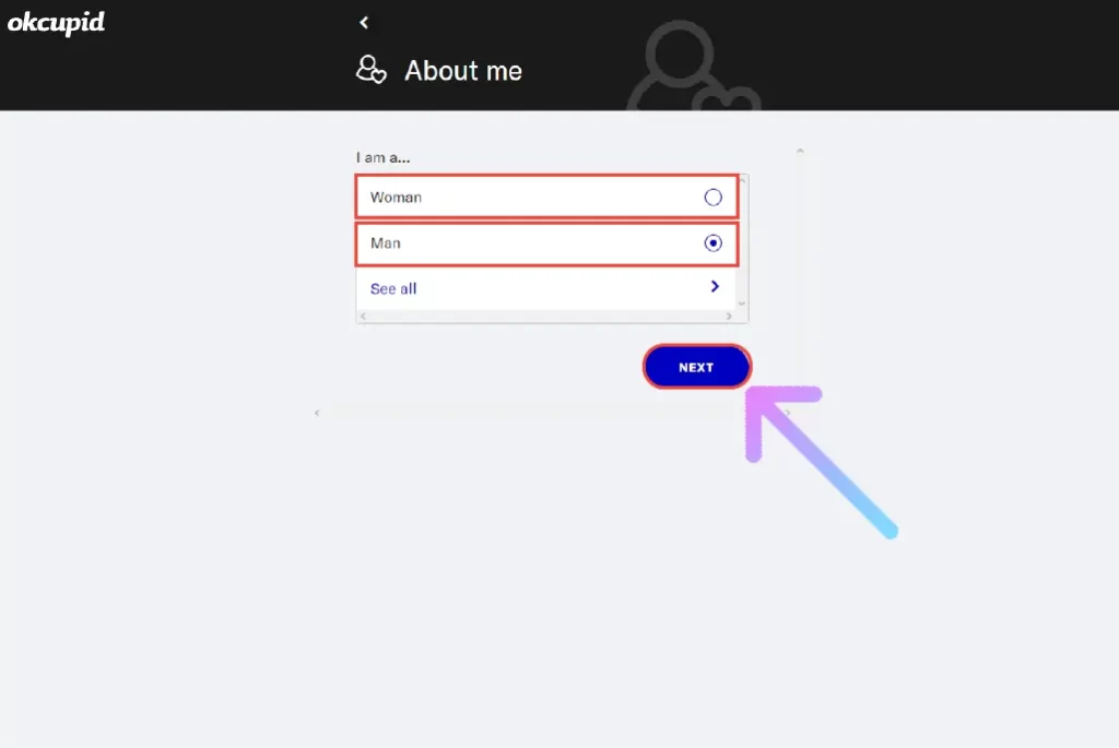 select your identity and click on next