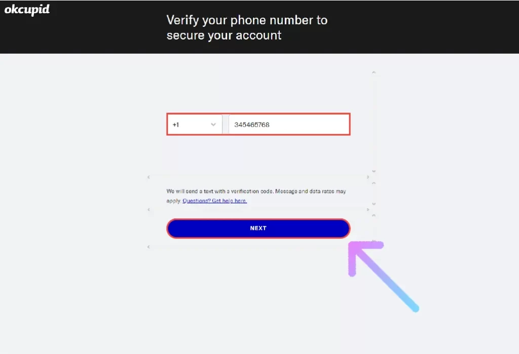 verify your phone number on OkCupid