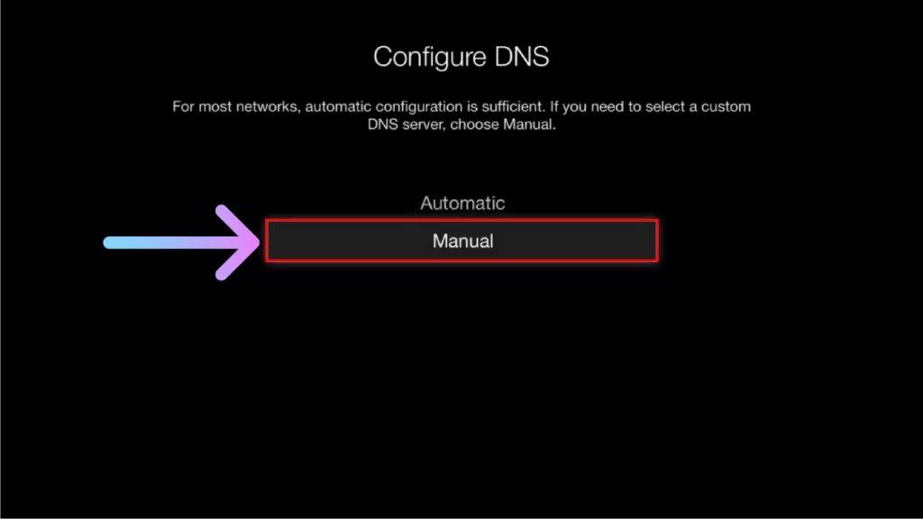 Then select the Manual option