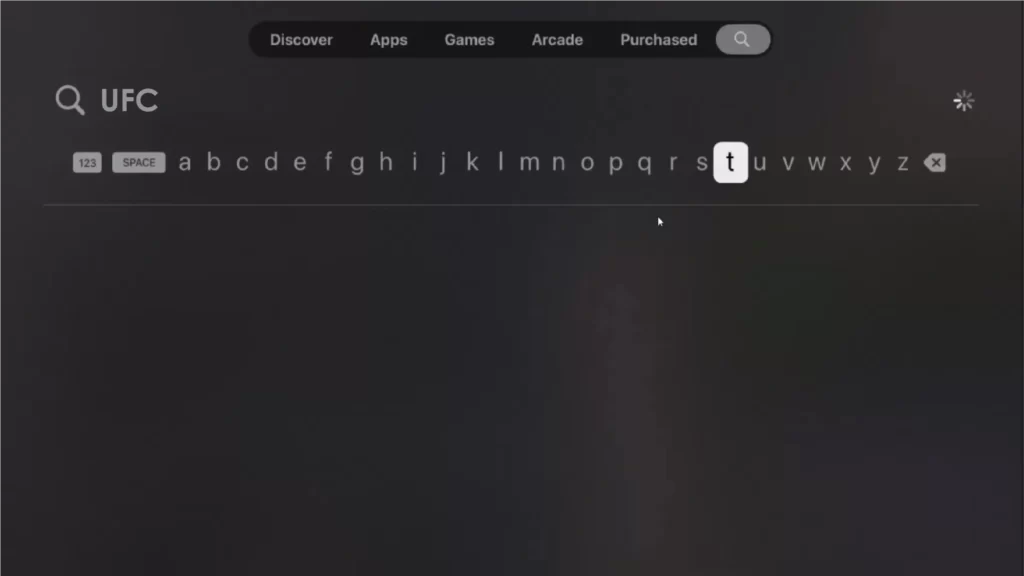 Type UFC in the search field